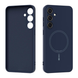 For Samsung Galaxy S24+ 5G ABEEL Skin-friendly Feel Magsafe Liquid Silicone Phone Case(Blue)