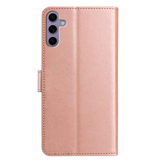 For Samsung Galaxy S24+ 5G Lambskin 8-card Slot Leather Phone Case(Rose Gold)