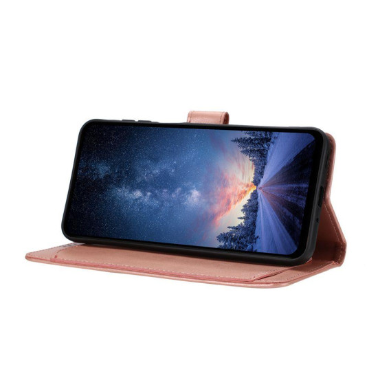 For Samsung Galaxy S24+ 5G Lambskin 8-card Slot Leather Phone Case(Rose Gold)