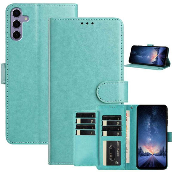For Samsung Galaxy S24+ 5G Lambskin 8-card Slot Leather Phone Case(Green)