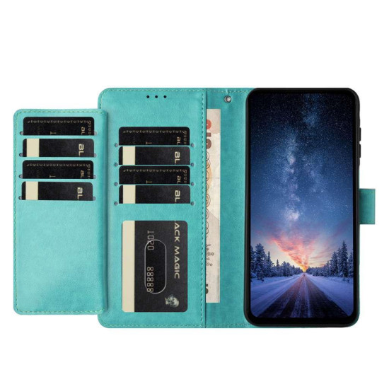 For Samsung Galaxy S24+ 5G Lambskin 8-card Slot Leather Phone Case(Green)