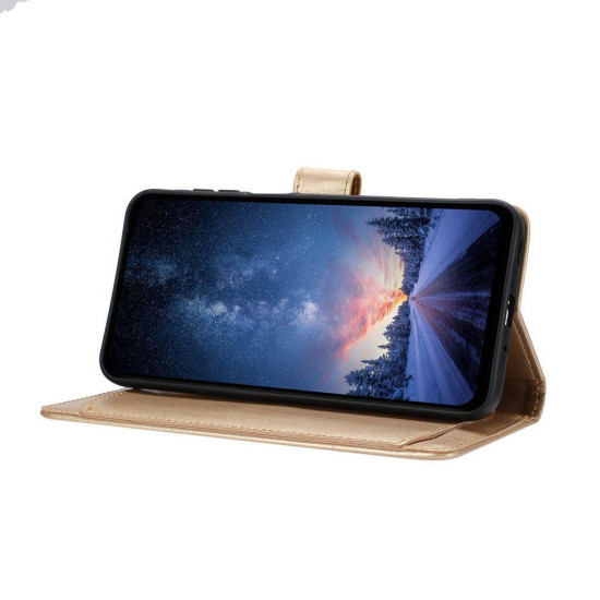 For Samsung Galaxy S24+ 5G Lambskin 8-card Slot Leather Phone Case(Gold)