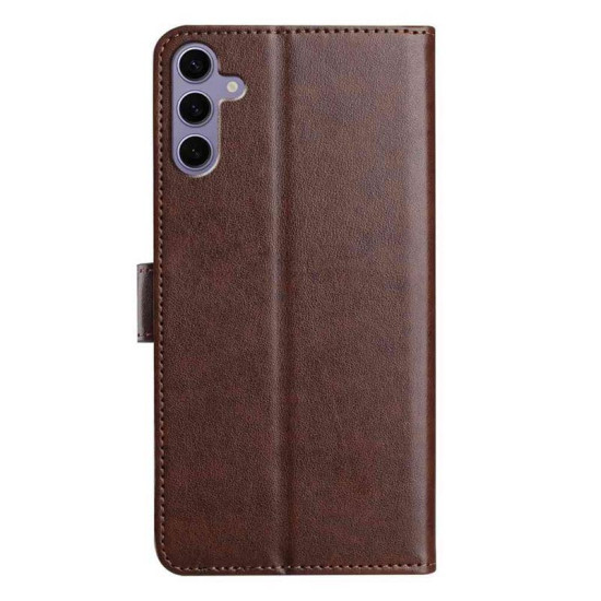 For Samsung Galaxy S24+ 5G Lambskin 8-card Slot Leather Phone Case(Brown)