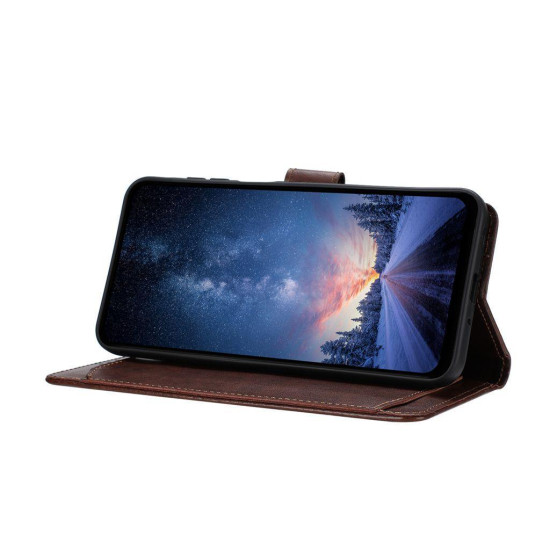 For Samsung Galaxy S24+ 5G Lambskin 8-card Slot Leather Phone Case(Brown)
