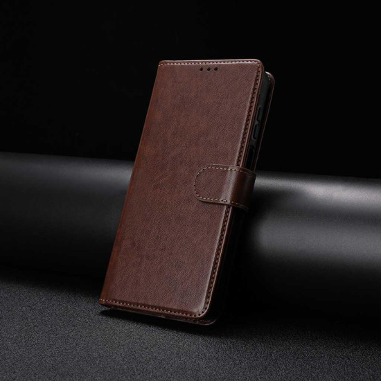 For Samsung Galaxy S24+ 5G Lambskin 8-card Slot Leather Phone Case(Brown)