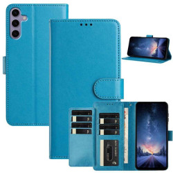 For Samsung Galaxy S24+ 5G Lambskin 8-card Slot Leather Phone Case(Light Blue)