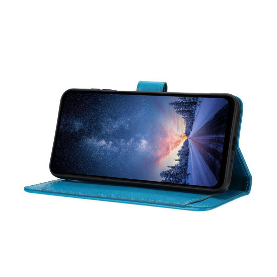 For Samsung Galaxy S24+ 5G Lambskin 8-card Slot Leather Phone Case(Light Blue)