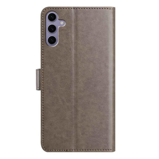 For Samsung Galaxy S24+ 5G Lambskin 8-card Slot Leather Phone Case(Grey)
