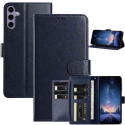 For Samsung Galaxy S24+ 5G Lambskin 8-card Slot Leather Phone Case(Dark Blue)