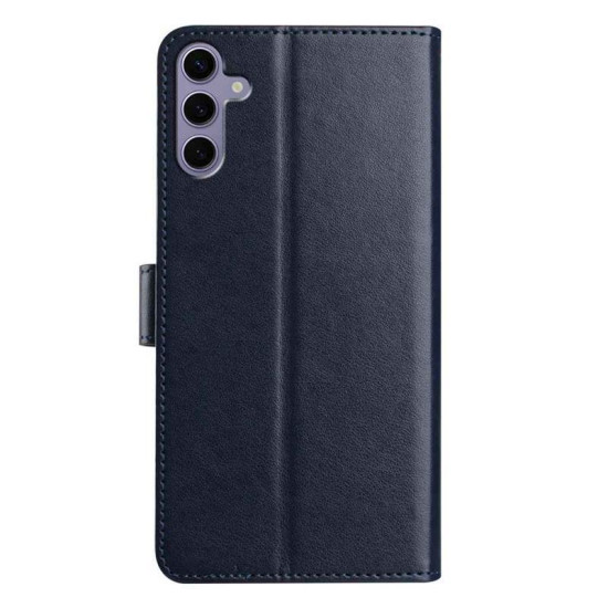 For Samsung Galaxy S24+ 5G Lambskin 8-card Slot Leather Phone Case(Dark Blue)