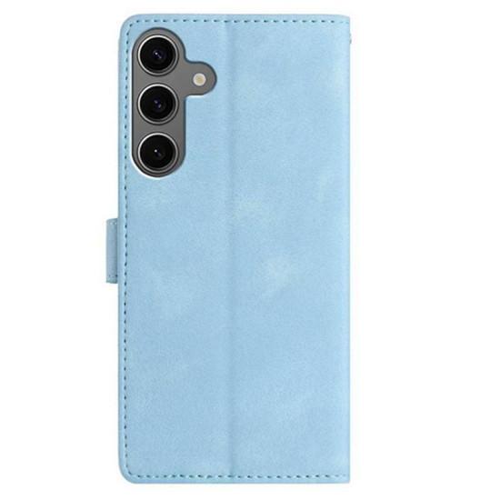 For Samsung Galaxy S24+ 5G Secret Garden Butterfly Pattern Leather Phone Case(Blue)
