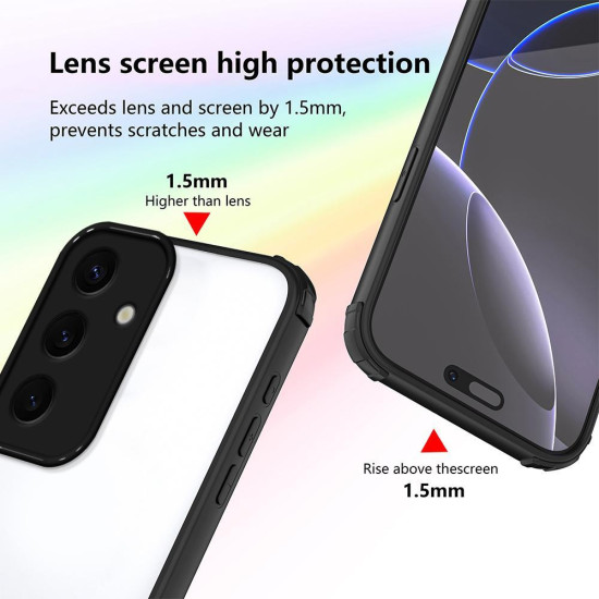 For Samsung Galaxy S24+ 5G Four Corners Shield Shockproof TPU Hybrid PC Phone Case(Black)