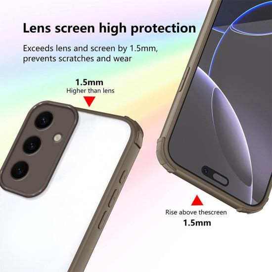 For Samsung Galaxy S24+ 5G Four Corners Shield Shockproof TPU Hybrid PC Phone Case(Brown)