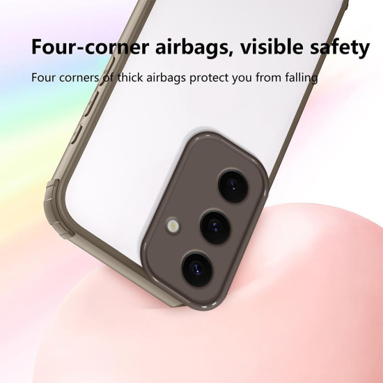 For Samsung Galaxy S24+ 5G Four Corners Shield Shockproof TPU Hybrid PC Phone Case(Brown)