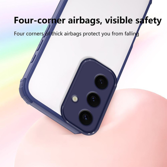 For Samsung Galaxy S24+ 5G Four Corners Shield Shockproof TPU Hybrid PC Phone Case(Blue)