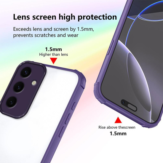For Samsung Galaxy S24+ 5G Four Corners Shield Shockproof TPU Hybrid PC Phone Case(Purple)