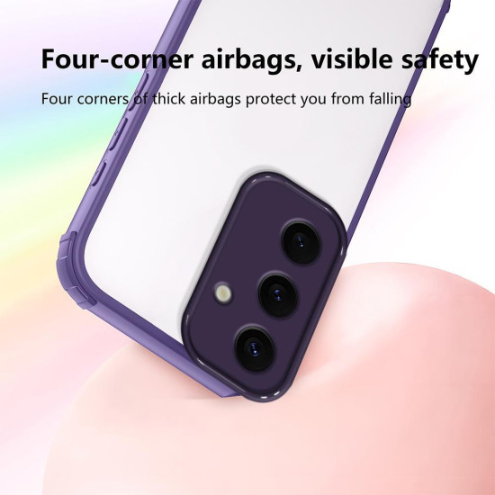 For Samsung Galaxy S24+ 5G Four Corners Shield Shockproof TPU Hybrid PC Phone Case(Purple)
