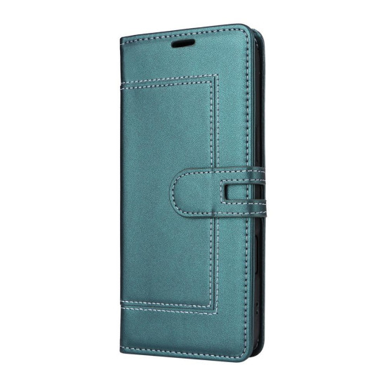 Samsung Galaxy S23+ 5G Stitched Magnetic Buckle Leather Phone Case(Green)