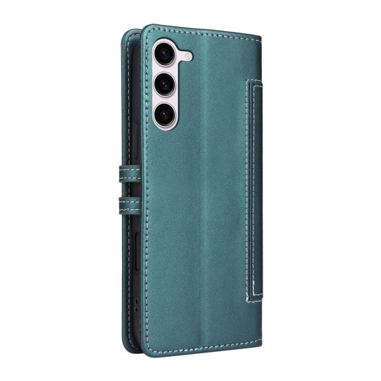 Samsung Galaxy S23+ 5G Stitched Magnetic Buckle Leather Phone Case(Green)