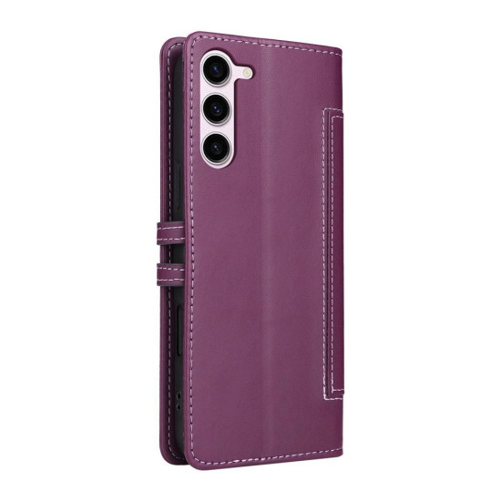 Samsung Galaxy S23+ 5G Stitched Magnetic Buckle Leather Phone Case(Purple)