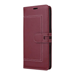 Samsung Galaxy S23+ 5G Stitched Magnetic Buckle Leather Phone Case(Red)
