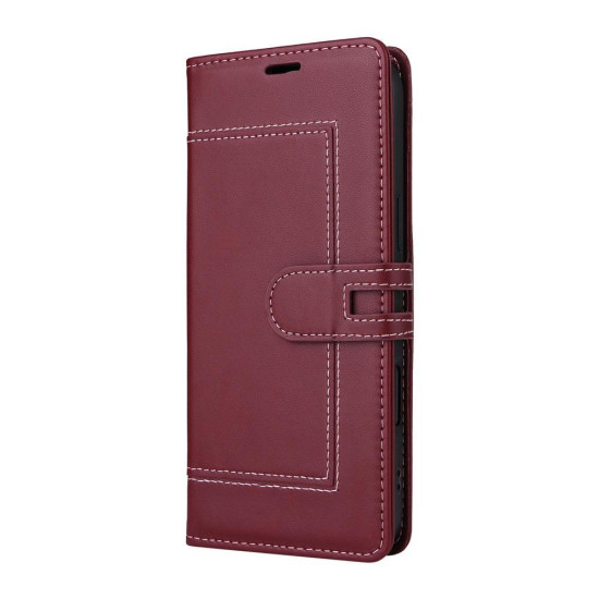 Samsung Galaxy S23+ 5G Stitched Magnetic Buckle Leather Phone Case(Red)