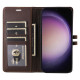 Samsung Galaxy S23+ 5G Stitched Magnetic Buckle Leather Phone Case(Coffee)