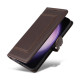 Samsung Galaxy S23+ 5G Stitched Magnetic Buckle Leather Phone Case(Coffee)