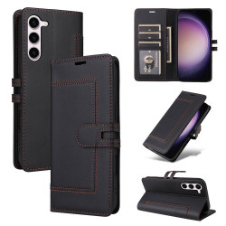 Samsung Galaxy S23+ 5G Stitched Magnetic Buckle Leather Phone Case(Black)