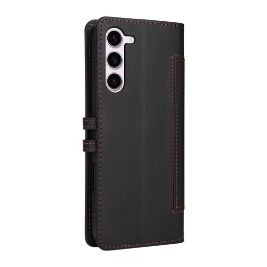 Samsung Galaxy S23+ 5G Stitched Magnetic Buckle Leather Phone Case(Black)