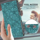 For Samsung Galaxy S24+ 5G Cherry Blossoms Embossed Leather Phone Case(Green)