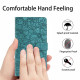 For Samsung Galaxy S24+ 5G Cherry Blossoms Embossed Leather Phone Case(Green)