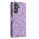 For Samsung Galaxy S24+ 5G Cherry Blossoms Embossed Leather Phone Case(Purple)