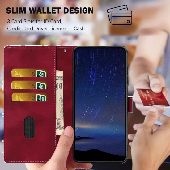 For Samsung Galaxy S24+ 5G Cherry Blossoms Embossed Leather Phone Case(Red)