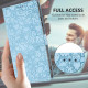 For Samsung Galaxy S24+ 5G Cherry Blossoms Embossed Leather Phone Case(Light Blue)