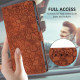 For Samsung Galaxy S24+ 5G Cherry Blossoms Embossed Leather Phone Case(Brown)
