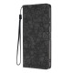 For Samsung Galaxy S24+ 5G Cherry Blossoms Embossed Leather Phone Case(Black)