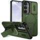 For Samsung Galaxy S24+ 5G Sliding Camshield MagSafe Holder Phone Case(Green)