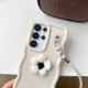 For Samsung Galaxy S24+ 5G Plush Flower Wavy TPU Phone Case with Lanyard(Light Purple)