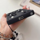 For Samsung Galaxy S24+ 5G Soft Silicone 3D Bowknot Pearl Phone Case with Beaded Wrist Strap(Coffee)