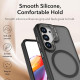 For Samsung Galaxy S23 5G Bright Color Frosted Skin-feel Camera Bracket Magsafe Phone Case(Black)