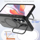 For Samsung Galaxy S23 5G Bright Color Frosted Skin-feel Camera Bracket Magsafe Phone Case(Black)
