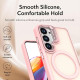 For Samsung Galaxy S23 5G Bright Color Frosted Skin-feel Camera Bracket Magsafe Phone Case(Pink)