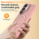 For Samsung Galaxy S23 5G Bright Color Frosted Skin-feel Camera Bracket Magsafe Phone Case(Pink)