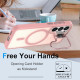 For Samsung Galaxy S23 5G Bright Color Frosted Skin-feel Camera Bracket Magsafe Phone Case(Pink)