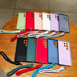 For Samsung Galaxy S24+ 5G Solid Color Liquid Silicone Magnetic Phone Case with Lanyard(Grass Purple)