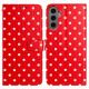 For Samsung Galaxy S24+ 5G Small Dots Pattern Vegan Leather Phone Case(Red)