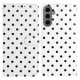 For Samsung Galaxy S24+ 5G Small Dots Pattern Vegan Leather Phone Case(White)