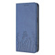 For Samsung Galaxy S24+ 5G Tulips Butterfly Pattern Magnetic Vegan Leather Phone Case(Royal Blue)