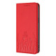 For Samsung Galaxy S24+ 5G Tulips Butterfly Pattern Magnetic Vegan Leather Phone Case(Red)